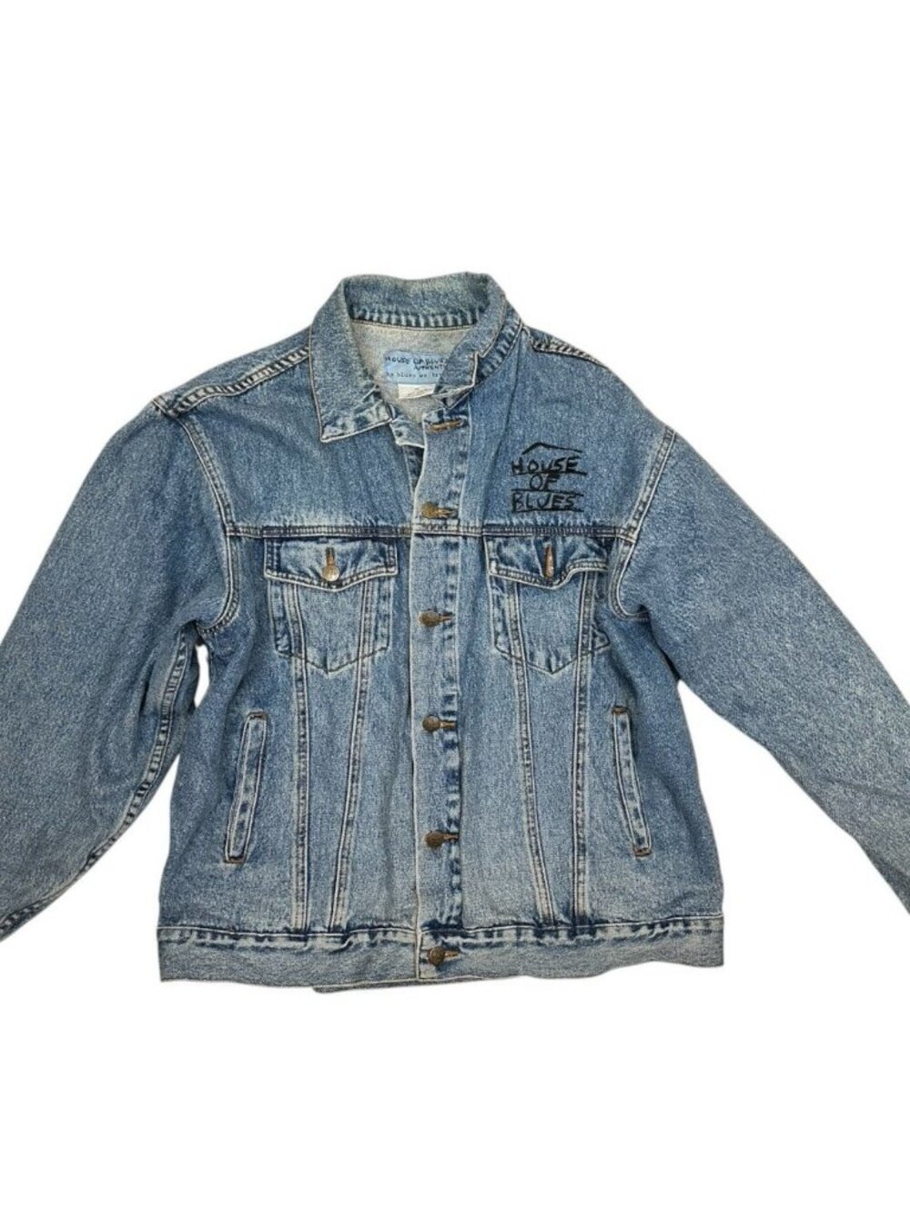 House of Blues Denim Jacket Men's XL Vintage Embroidered Bold